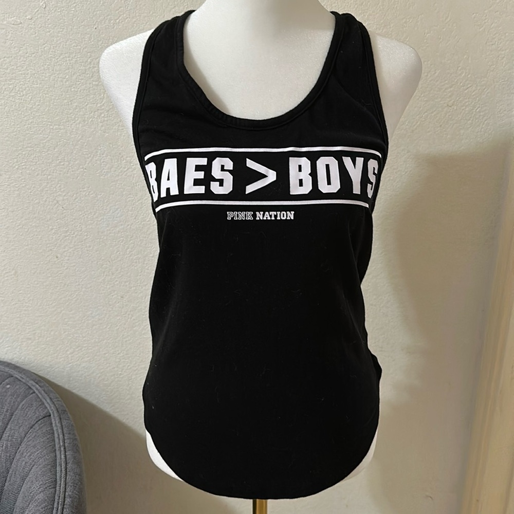 Victoria’s Secret PINK NATION “Baes > Boys” Muscle Tank Top